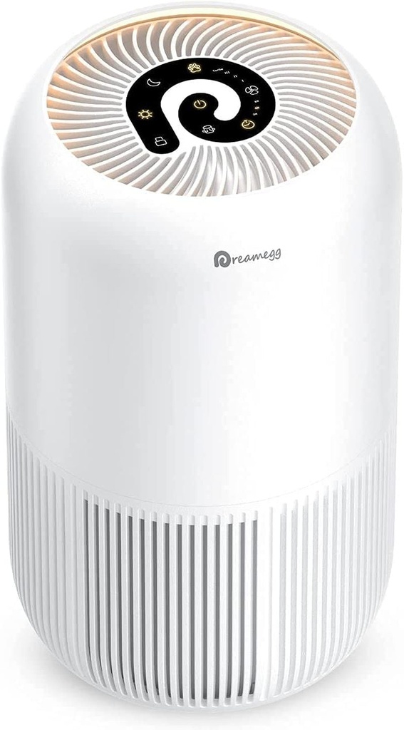 HEPA Air Purifier -  Air Purifiers for Bedroom Allergies and Pets, 4-In-1 True HEPA & Activated Carbon Filter, Quiet 360° Air Intake Cleaner with Pet Mode Night Light for Home Smoker Office