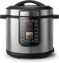 All in One Multi Cooker/Pressure Cooker/Slow Cooker with 20 Pre-Set Cooking Programs, 9 Safety Protection Systems and Adjustable Cooking Time/Temperature/Pressure, 8L, HD2238/72, Silver