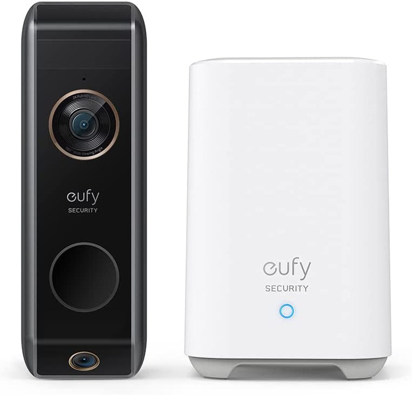 Video Dual CAM 2K DOORBELL (Battery) with HOMEBASE 2, Black and White, E8213C12