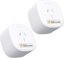 Smart Plug Wifi Outlet Works with Apple Homekit, Siri, Alexa, Google Home, Smart Socket with Timer Function, Remote Control, No Hub Required - 2 Pack
