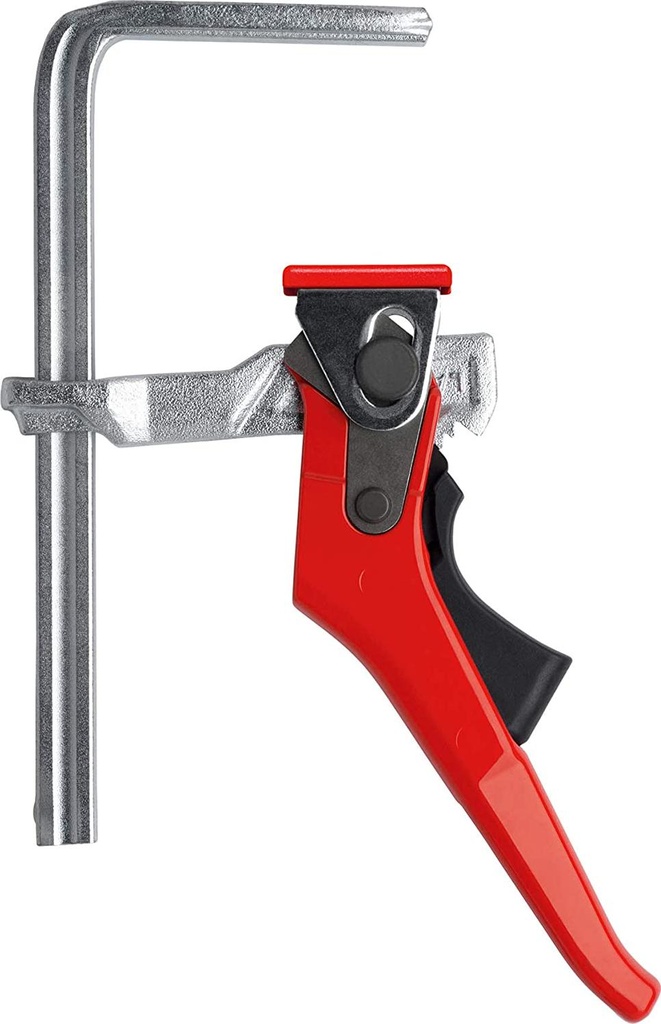 Bessey GTR16S6H All Steel Ratcheting Table Clamp with 6 5/16 Capacity x 2 5/16 Throat Depth and 540 lb Clamping Force, Red/Silver