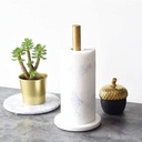 Marble Base Paper Towel Holder - Weighted Base - Sturdy, Durable, Rust-Proof for Kitchen, Livingroom, Bathroom, Countertop (White)