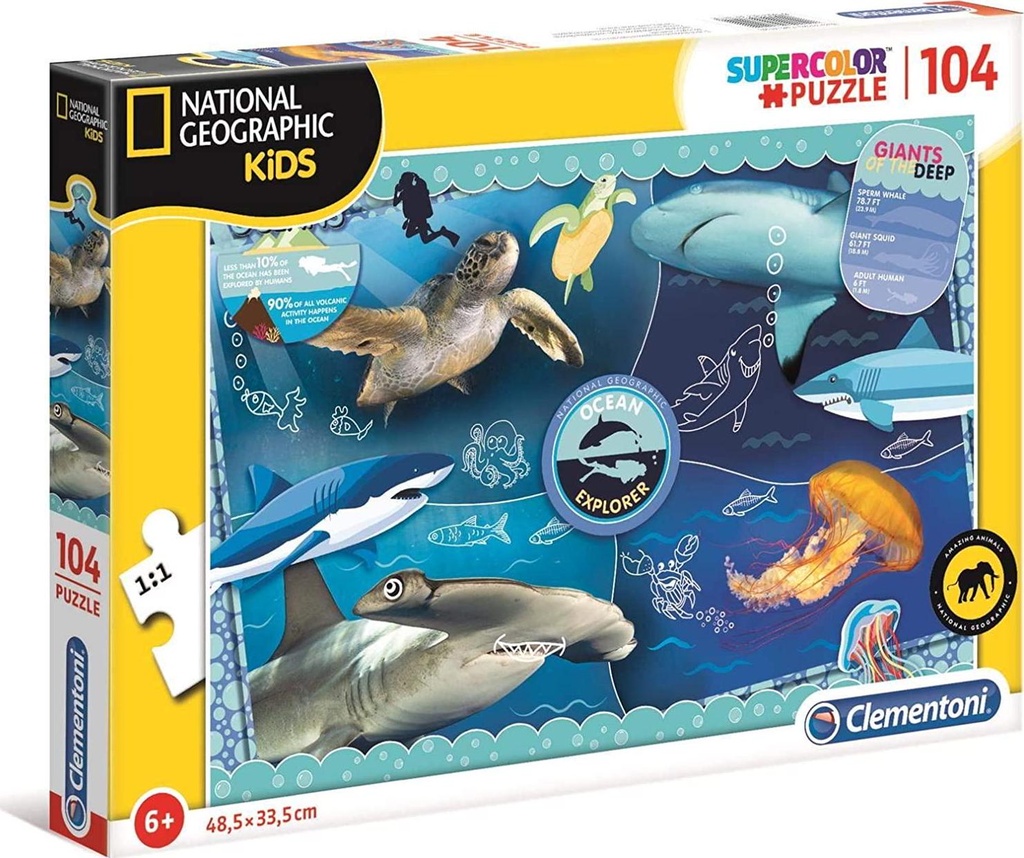 Clementoni 27141 National Geographic Kids 104pc Puzzle-Ocean Explorer