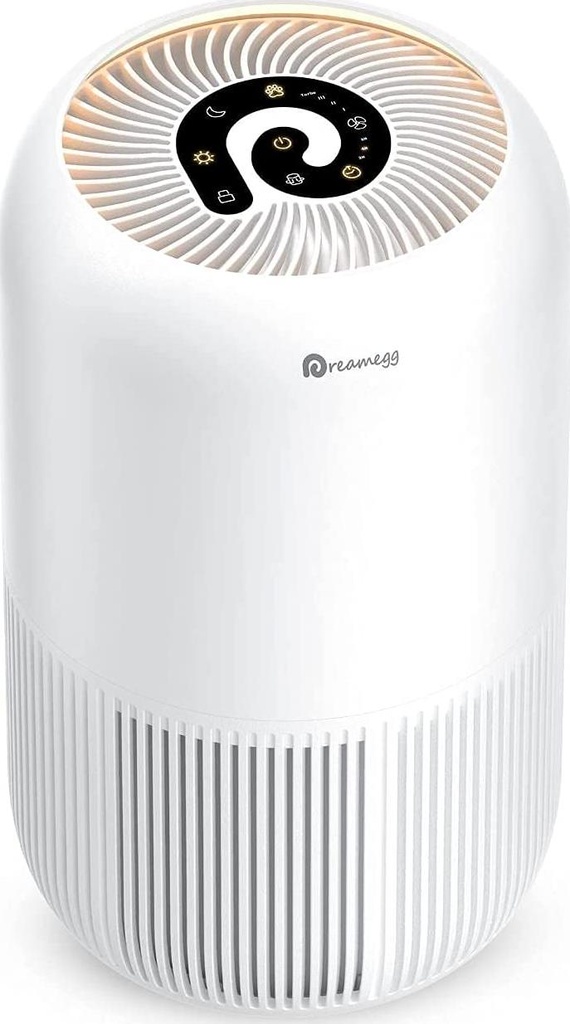 HEPA Air Purifier - Dreamegg Air Purifiers for Bedroom Allergies and Pets, 4-in-1 True HEPA and Activated Carbon Filter, Quiet 360° Air Intake Cleaner with Pet Mode Night Light for Home Smoker Office
