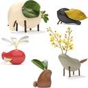 Taksa Toys Locomo Family Multicolored Edition IV (Set of 5) - Wooden Animal Figures Open-Ended Educational Outdoor Play to Trigger Child s Imagination and The Love of Nature. Waldorf Montessori Toy.