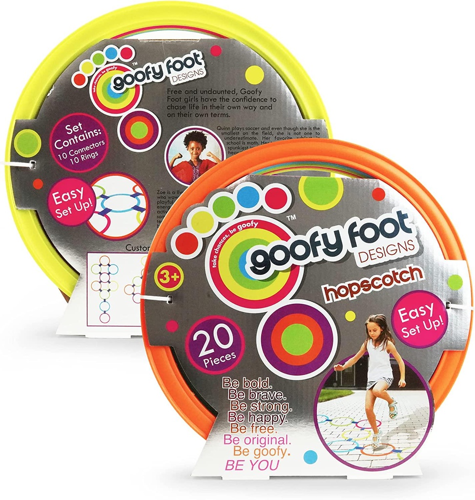 Goofy Foot 2 Pack Hopscotch Ring Set with 20 Hoops and 20 Connectors - Great for Outdoor Play at The Park for Boys and Girls!