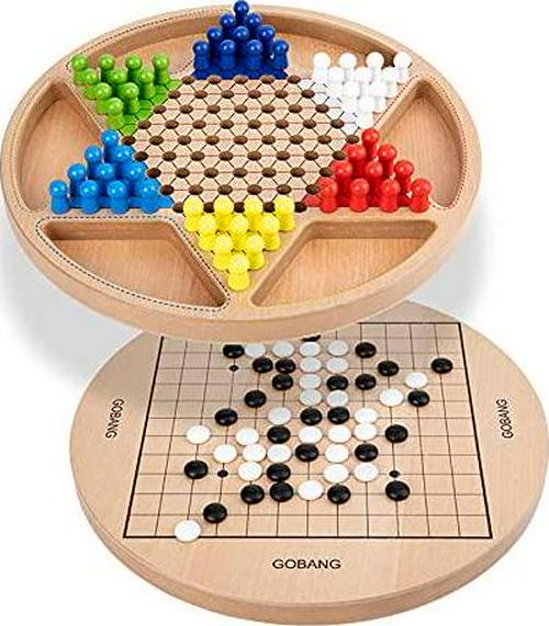 WEROCK Chinese Checkers and Gobang (Five in a Row) 2 in 1 Traditional Strategy Board Game for Family and Party