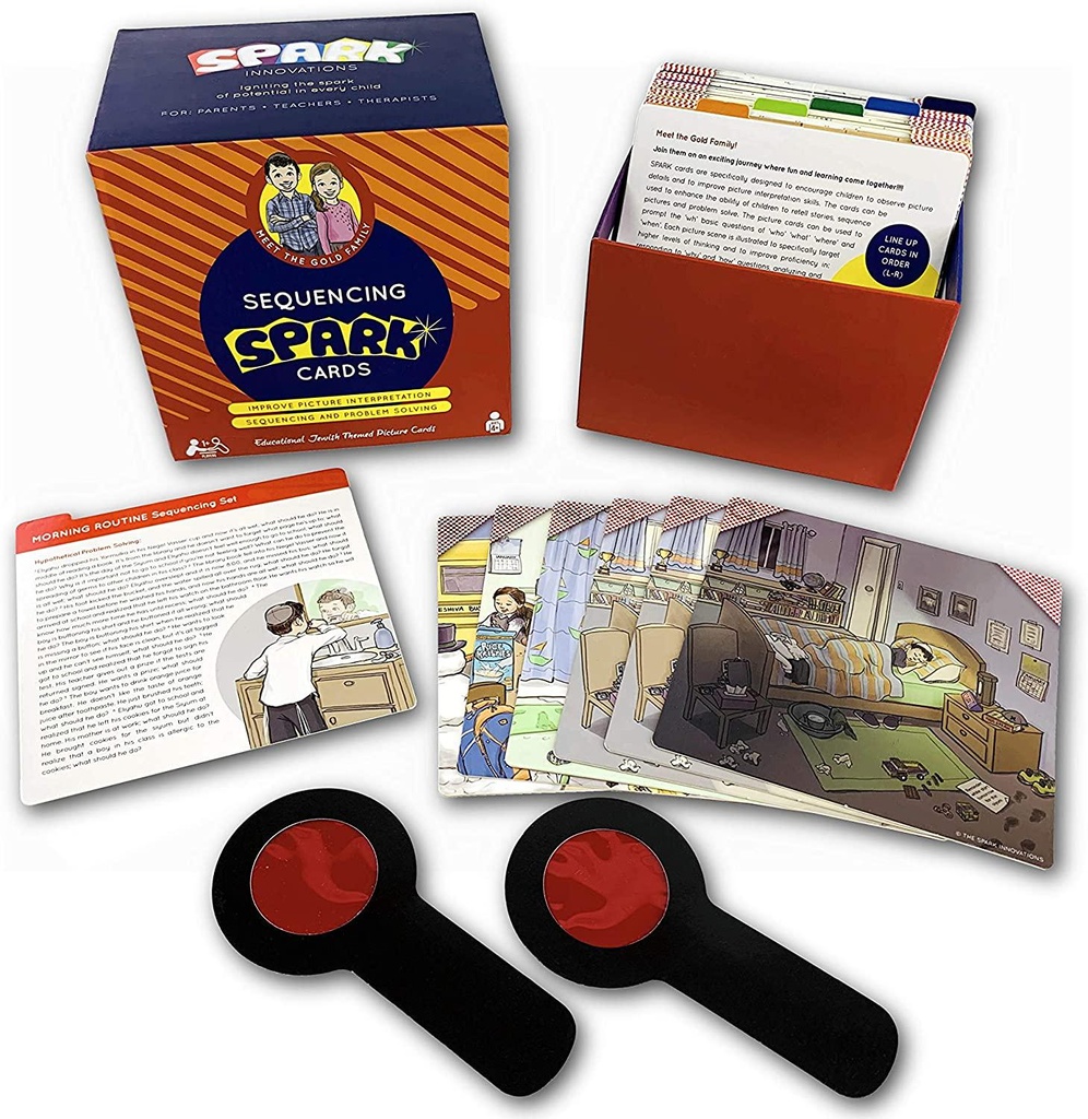 Sequencing Cards for Storytelling and Picture Interpretation - Jewish Themed Story Sets, Great Jewish Educational Game for Kids, Includes Shabbos, Chanukah and Purim Stories