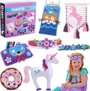 G.C Beginner Sewing Kit for Kids Felt Craft Kit 7Pcs Cute Sewing Patterns DIY Stuffed Unicorn Learn to Sew Craft Kits Art Supplies Set Girls Gifts