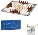NMS Hnefatafl - The Viking Game - Includes Uniquely Designed Cotton Drawstring Pouch/Bag for Playing Pieces