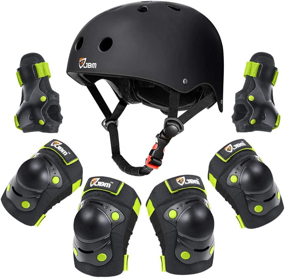 JBM Kids Protective Gear Set for Kid Helmet Elbow Knee Pads with Wrist Guards for Roller Skating Skateboard Inline Skatings Scooter