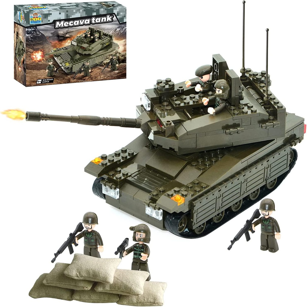 QLT Merkava Tank Building Blocks Set,343 Pcs STEM Educational Learning Construction Building Toys for Kids Ages 4-8