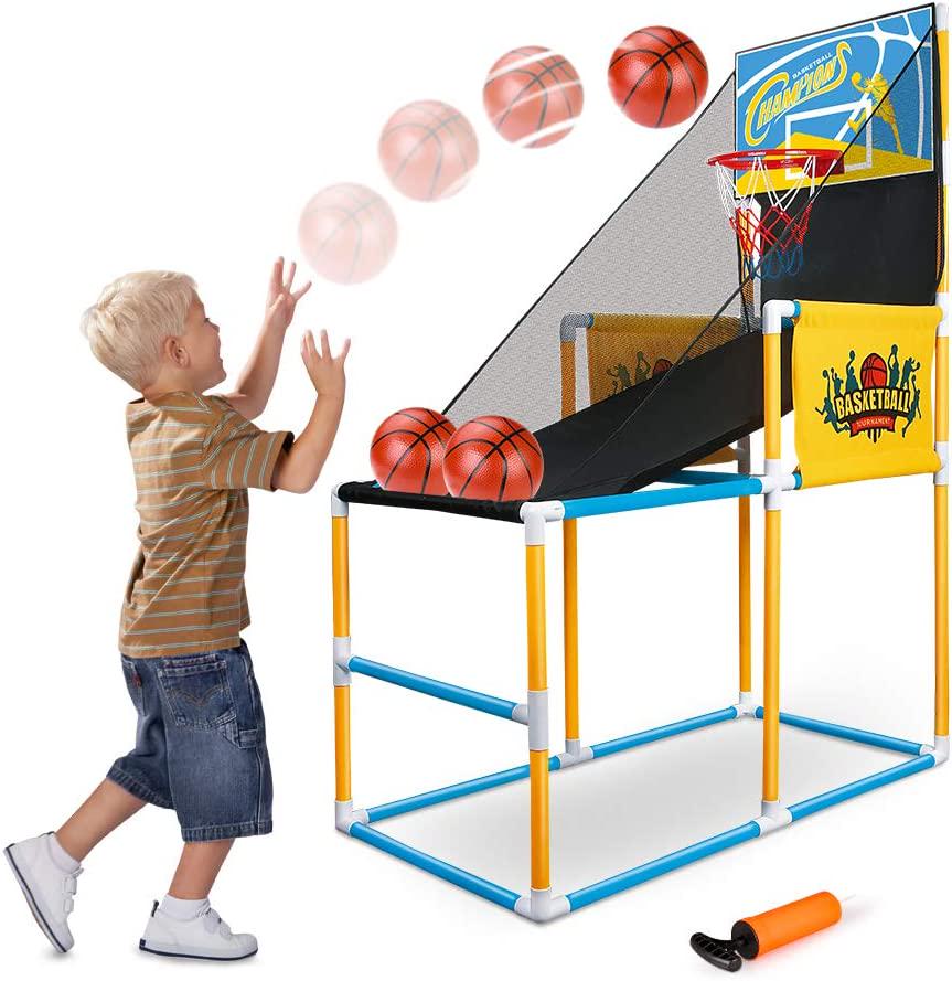 kramow Basketball Hoop Arcade Game Toy , Basketball Hoop Shooting Training System Set, Indoor Sports Toys with Hoop Ball and Pump Sports Active Gift for Kids Boys and Girls