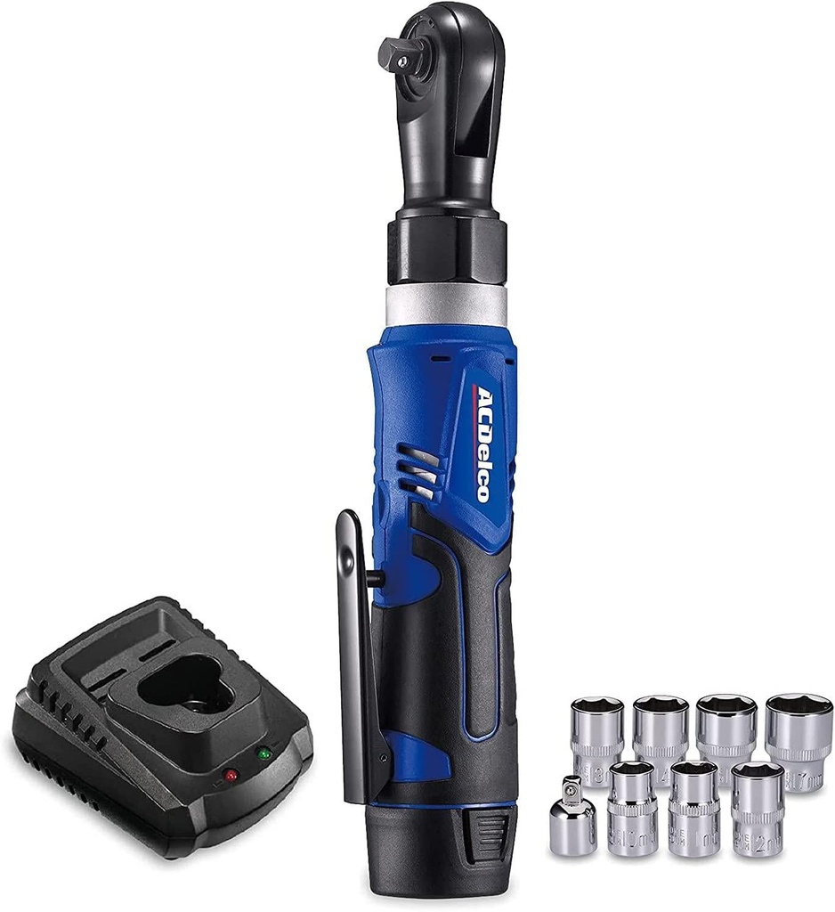 ACDelco ARW1209P G12 Series 3/8 Ratchet Wrench 10.8V Cordless Li-ion Electric Power Tool Kit with Battery and Charger (61 Nm Fastening Torque)