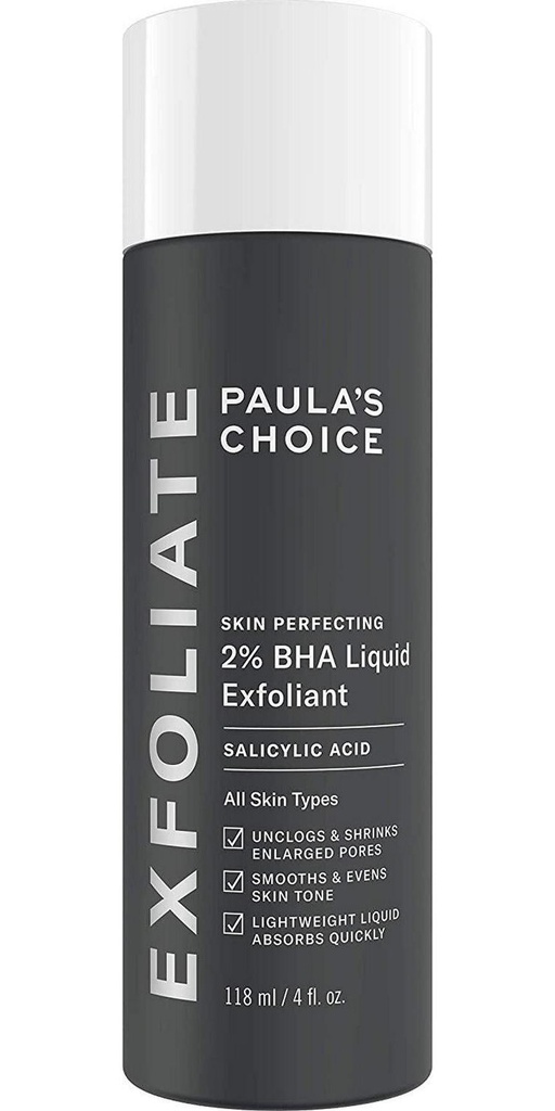 Paula's Choice Skin Perfecting 2% BHA Liquid Salicylic Acid Facial Exfoliant For Blackheads, Large Pores, Wrinkles and Fine Lines, Fragrance-free and Paraben-Free, 118 mL Bottle