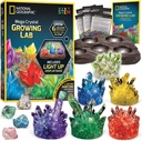 NATIONAL GEOGRAPHIC Mega Crystal Growing Lab Grow 6 Vibrant Crystals, Crystals Grow Fast in 3-4 Days, Includes Light-Up Display Stand, Full-Color Learning Guide, and 4 Genuine Crystal Specimens