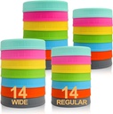 [ 28 Pack ] Plastic Mason Jar Lids Fits Ball, Kerr and More - 14 Wide Mouth and 14 Regular Mouth - Colored Storage Caps for Canning Jars - Anti-Scratch Resistant Surface