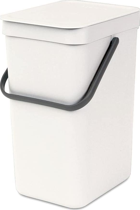 Brabantia 109942 Sort and Go Waste Bin, 16 Litre Capacity, White