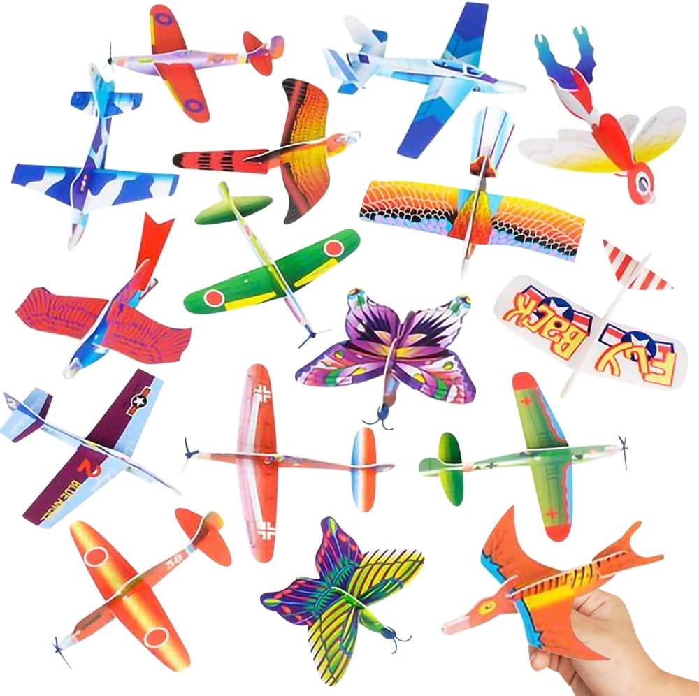 ArtCreativity Foam Flying Glider Assortment for Kids, Set of 48, Lightweight Planes with Various Designs, Individually Packed Airplanes, Fun Birthday Party Favors, Goodie Bag Fillers for Boys and Girls
