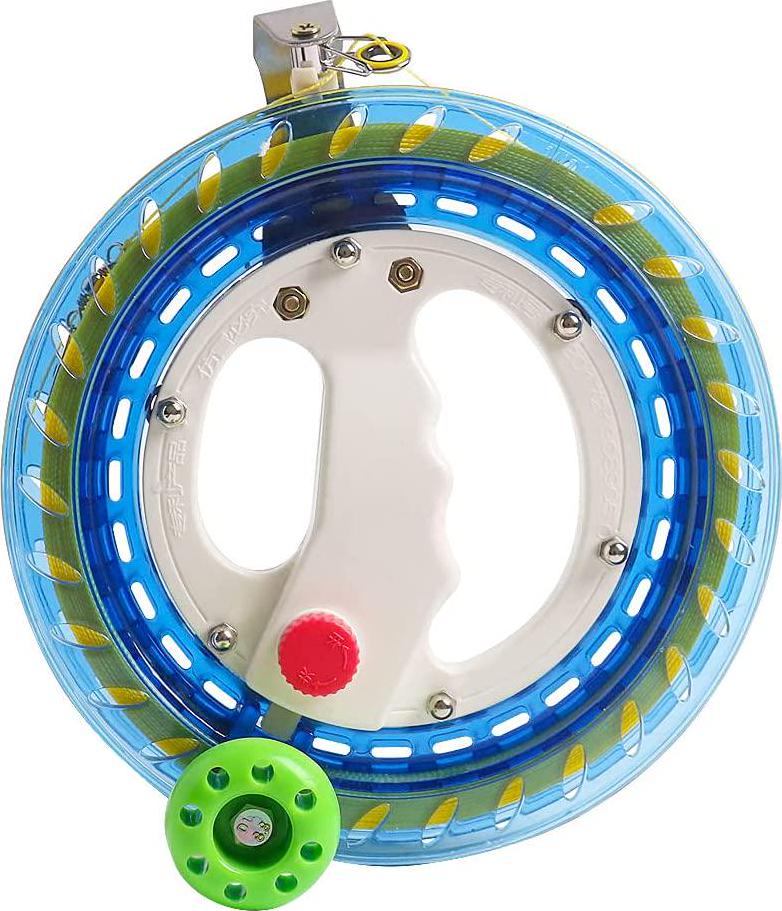 Kite Reel Winder, Kite Line Winder Winding Reel Grip Wheel Handle with 656 ft Durable String and Lock Function Professional Outdoor Kite Accessories