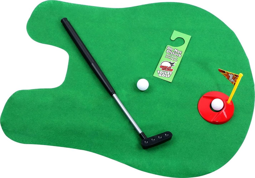 Toilet Golf ,Potty Golf Drinker Toilet Toy Potty Putter Putting Golfing Game Indoor Practice Mini Golf Gift Set Golf Training Accessory for Men