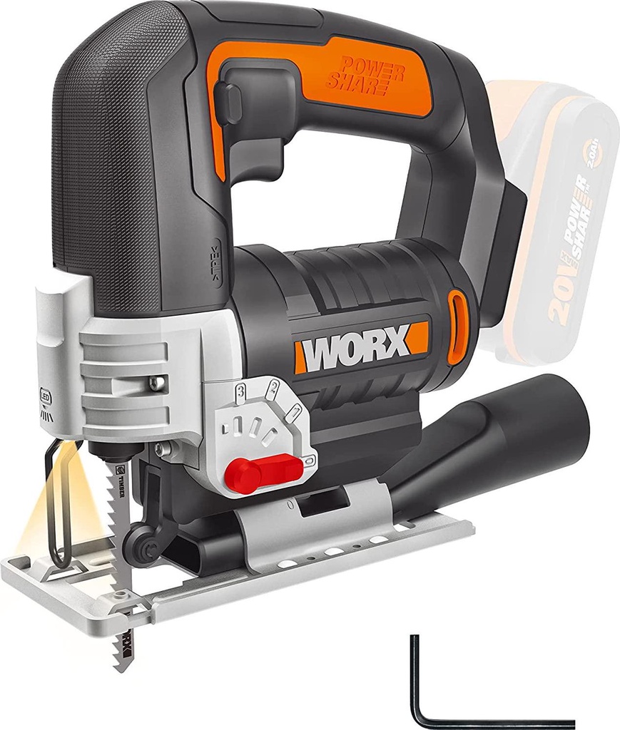 WORX WX543.9 18V (20V Max) Cordless Jigsaw - (Tool only - Battery and Charger Sold Separately)