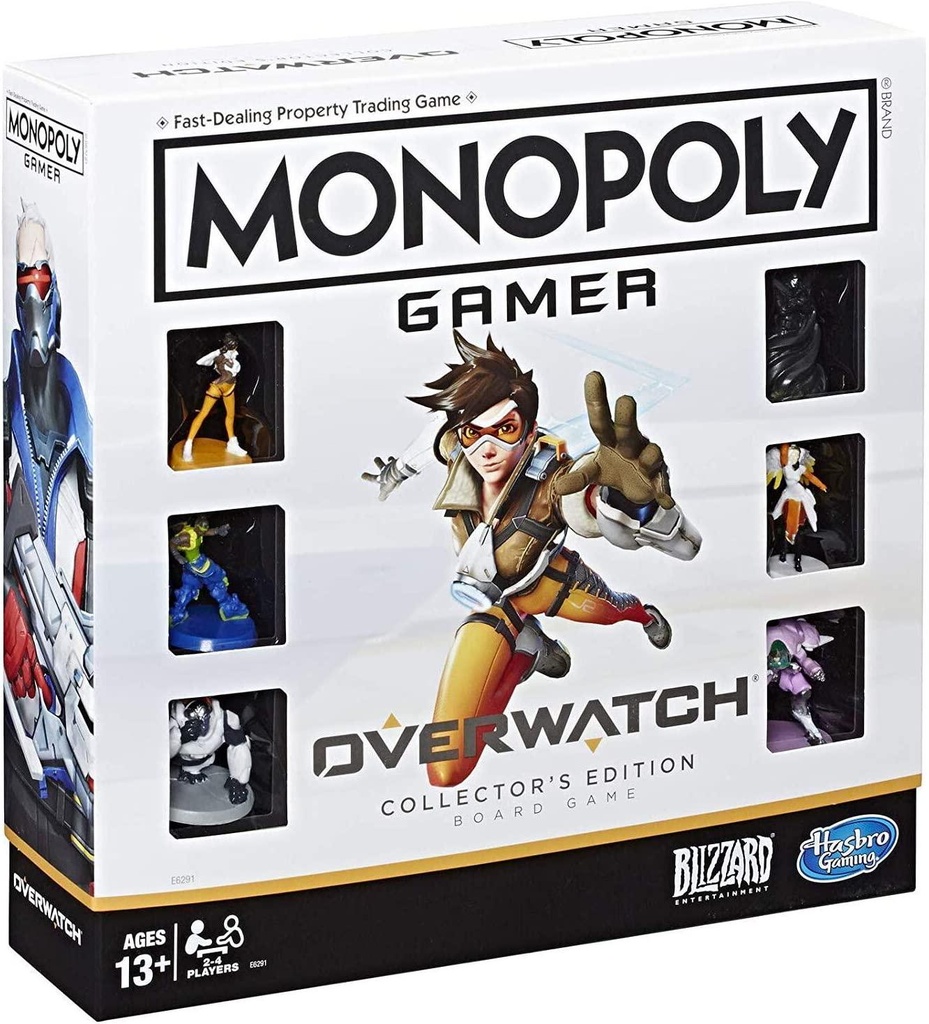 Monopoly Gamer Overwatch - Collector's Edition - inc D.Va, Lucio, Kings Row and more - 2 to 6 Players - Board Games - Ages 13+