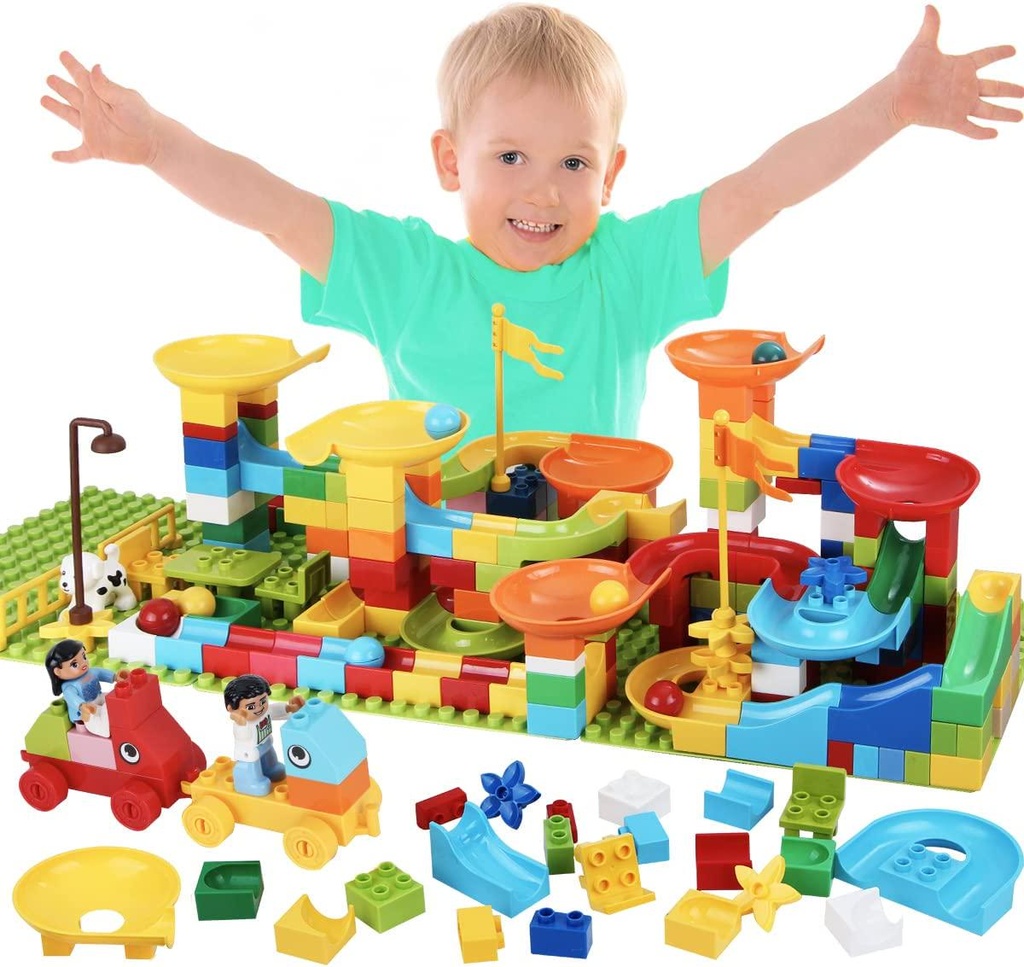 Mimax Marble Run, Marble Runs Toy for Kids, DIY Building Blocks Marble Runs Fun Educational Toys Gift (292PCS)