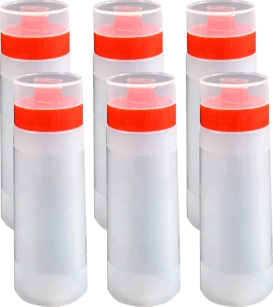 4-hole Sauce Bottle Squeeze, Plastic Condiment Squeeze Bottle for Ketchup Jam Mayonnaise BBQ Sauce (6)
