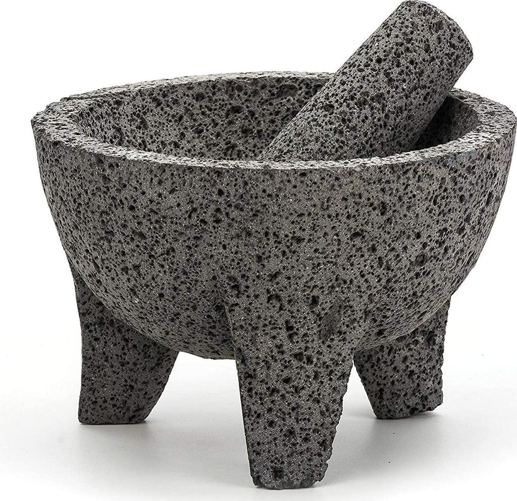 RSVP International (Guac-2) Authentic Mexican Molcajete, 8.5 x 5 , Natural Volcanic Stone