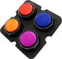 ANBILILA Record Talking Buttons, Dog Buttons for Communication, 4 Color Recording Buttons with Mat, Prevent Sliding (Battery Included)