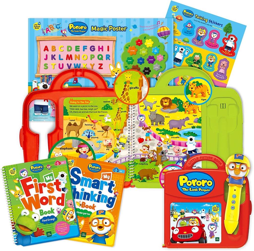 TOYTRON Pororo Little Futurebook with Pororopen 3.0 Red Version. Designed to Help Developing Reading Skills of The Kids which are Best for Beginning Readers. English ver.