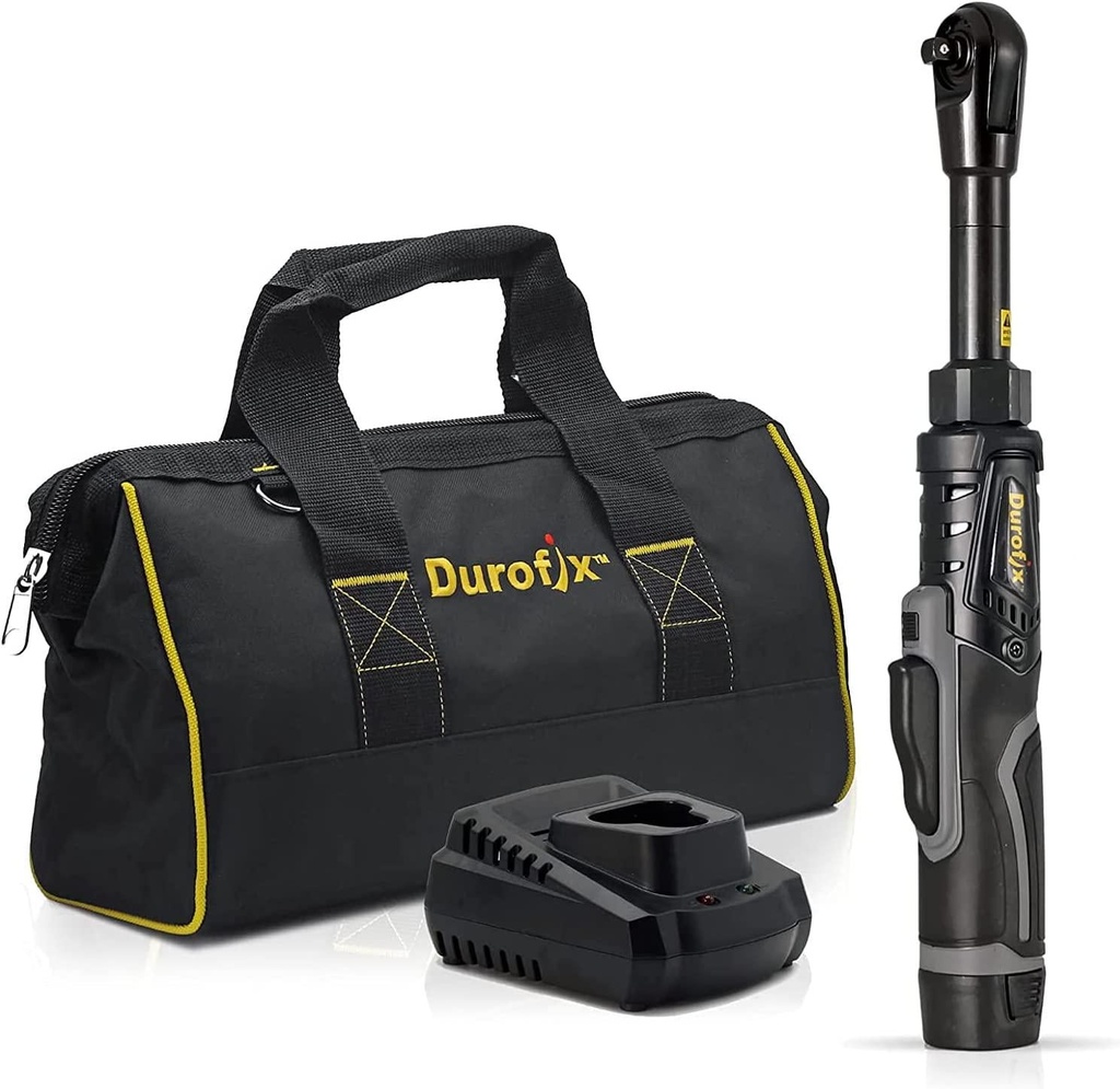 Durofix RW1216-3PG G12 Series 3/8 Extended Ratchet Wrench 10.8V Li-ion Cordless Electric Power Tool Kit with x1 Battery, Charger and Canvas Bag (88 Nm Fastening Torque)