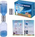 Tornado tube bottle connectors cyclone toy maker,No leak Lightweight metal with two empty bottle vortex connector,Science education for 4-12 year old children learning toys with gift box (Silver)