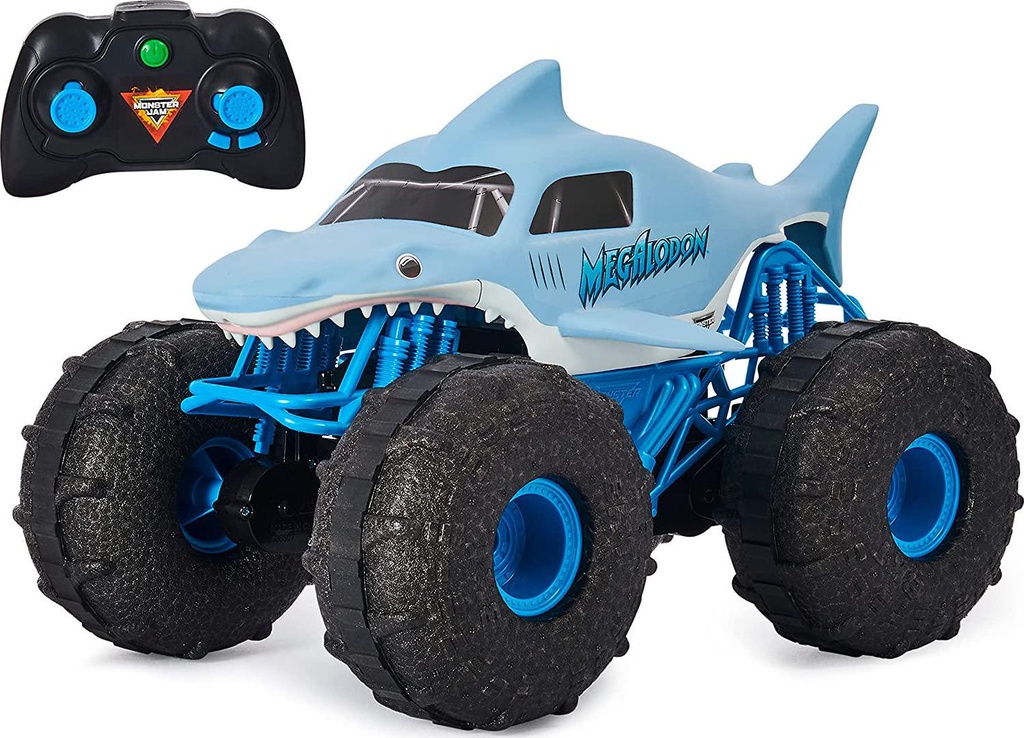 Monster Jam, Official Megalodon Storm All-Terrain Remote Control Monster Truck, 1:15 Scale