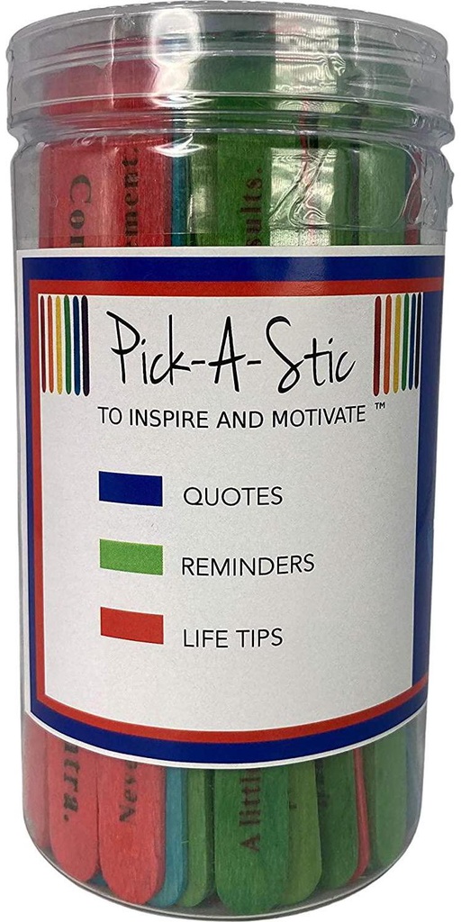 Pick-A-Stic Inspirational and Motivational Tool with Quotes Positive Reminders and Life Tips.