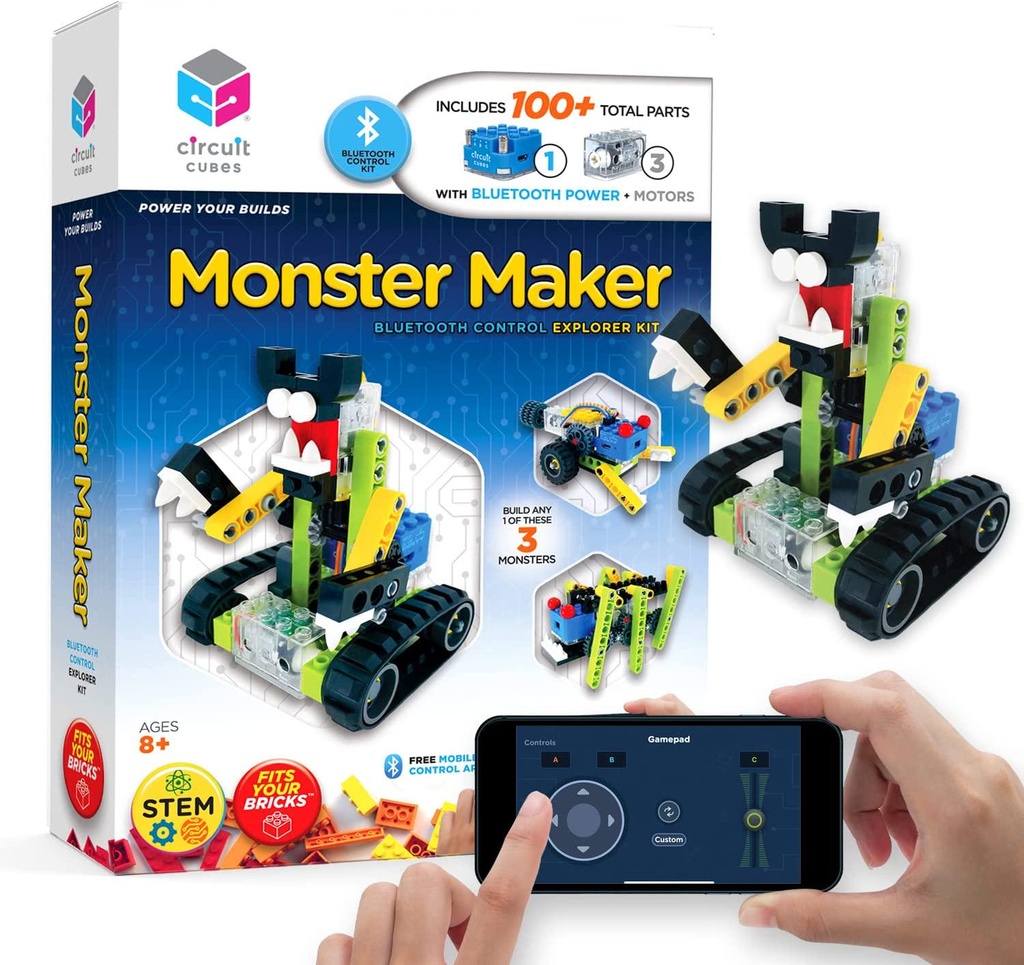 Circuit Cubes Monster Maker Kit Remote Control Robotics Kit - STEM Learning Toy for Kids Age 8 and Up