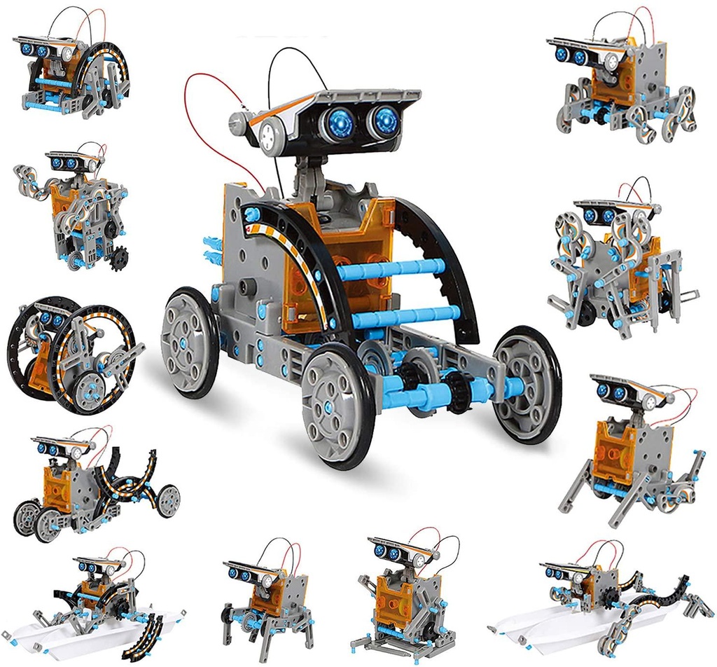 AoHu 12-in-1 Science Solar Robot Kit for Kids,STEM Educational DIY Solar Powered Building Toys Experiment Set for 8-14 Years Boys and Girls (190 Pieces)