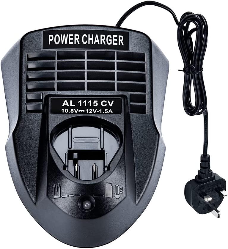 Hipoke AL1115CV 10.8V 12V 1.5A Lithium-ion Battery Charger Power Source Supply for Bosch Drill/Screwdriver Electric Power Tools Li-ion BC430 BC330, 2 607 336 996 BAT411 BAT412A