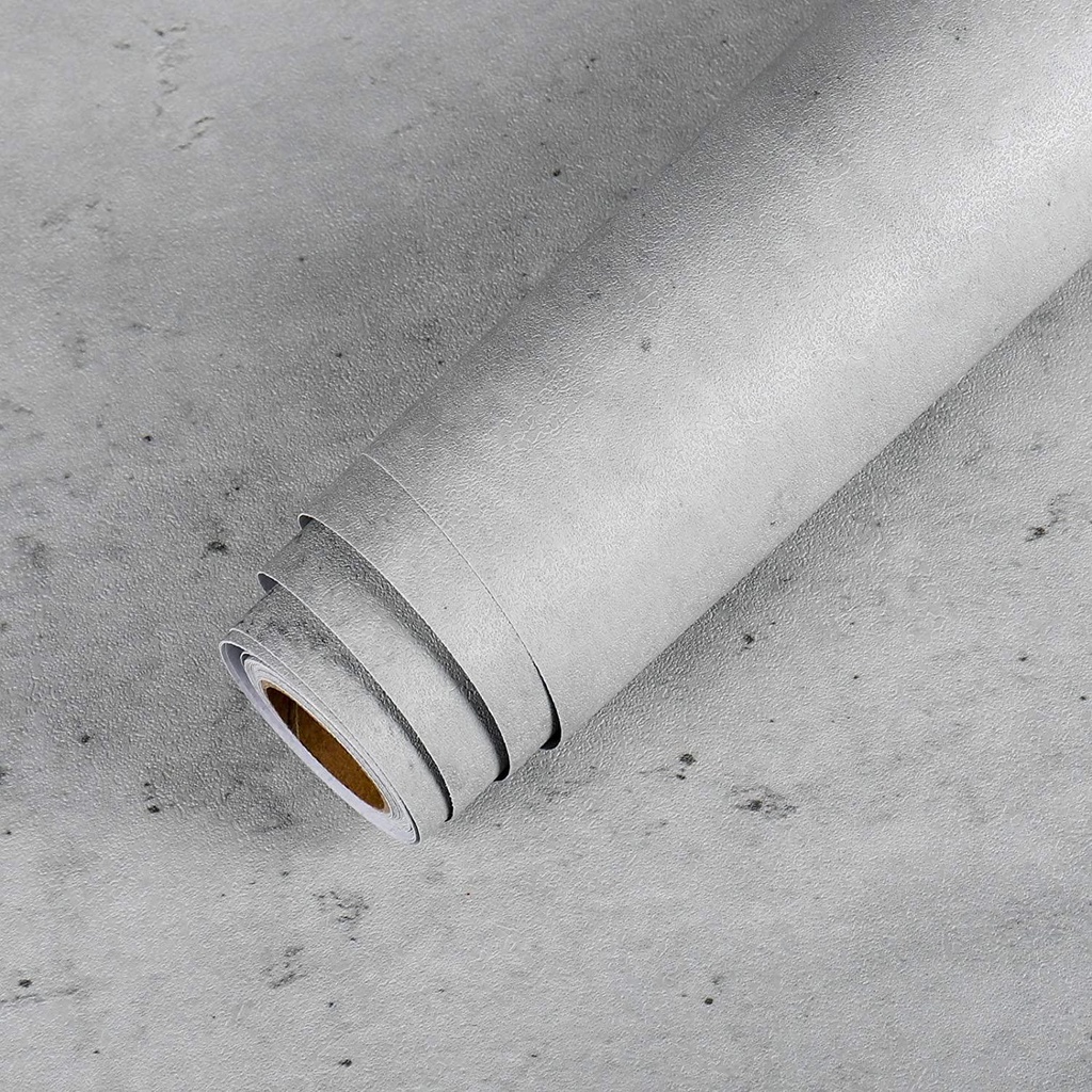 LaCheery 15.8 x160 Grey Concrete Wallpaper Wall Paper Roll Peel and Stick Removable Self Adhesive Contact Paper for Countertops Cement Decorative Wallpaper for Cabinets Backsplash Backdrop Walls