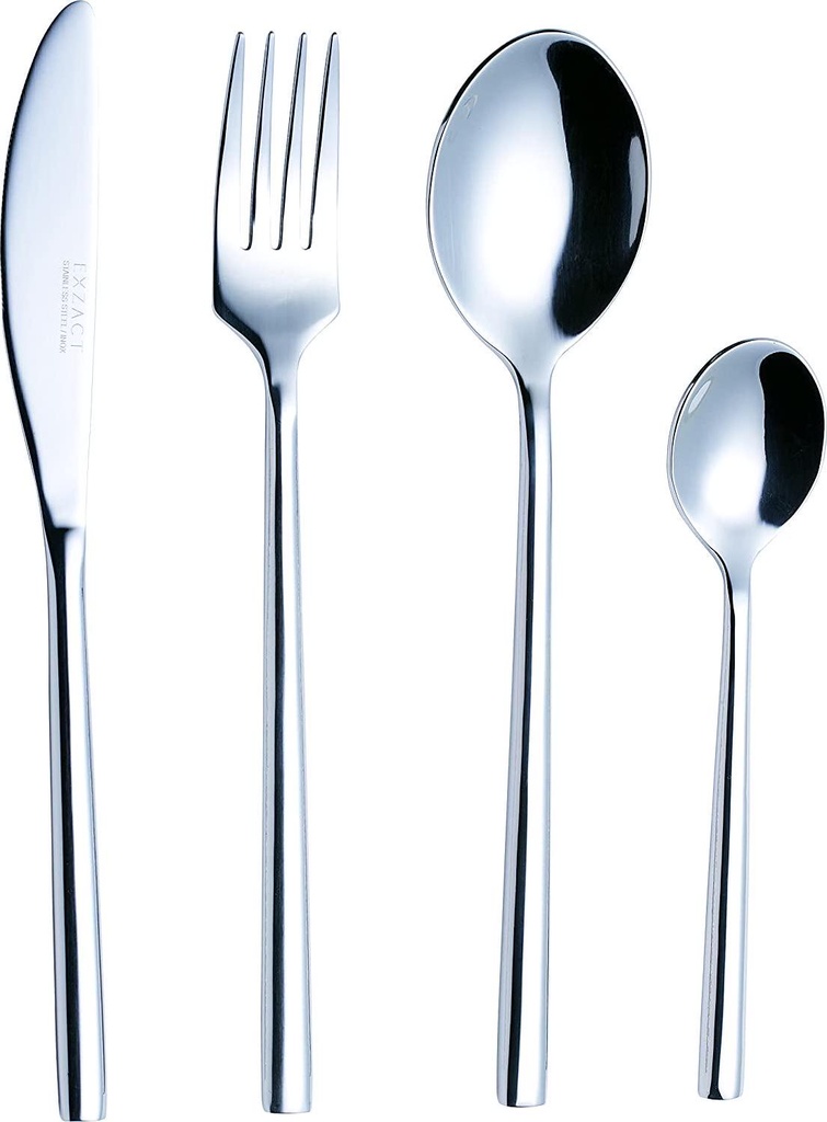 EXZACT Elite - Forged Stainless Steel 24 PCS Cutlery Set - 6 x Forks, 6 x Dinner Knives, 6 x Dinner Spoons, 6 x Teaspoons (EX963 Forged 24 pcs)