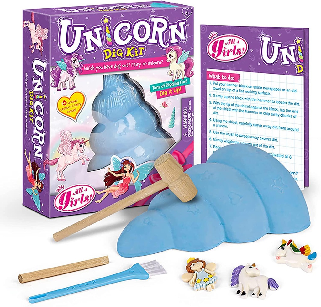 Unicorn Toys Gifts for Girls Boy- Science Kits for Kids - Stem Activities for Kids Ages with Excavation Tools. Unicorn Digging Kit with 6 Unicorn Toys for Girls and Boys, Ages 3-5,5-7,8-12 Year Old.