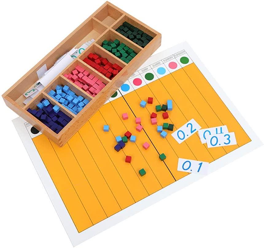 Kghios Montessori Math Toys Materials Decimal Fraction Exercise and Decimal Fraction Board Montessori Mathematics Teaching Elementary Materials