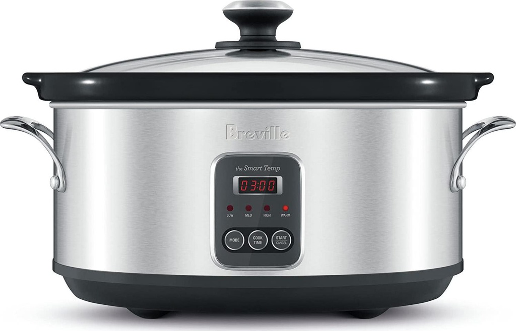 Breville The Smart Temp Slow Cooker, Brushed Stainless Steel BSC420BSS