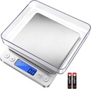 Food Scale, Digital Kitchen Scale, Multifunction with LCD Display, 3000g/ 0.1g for Home Cooking, Lab, Jewlry(Battery Included)