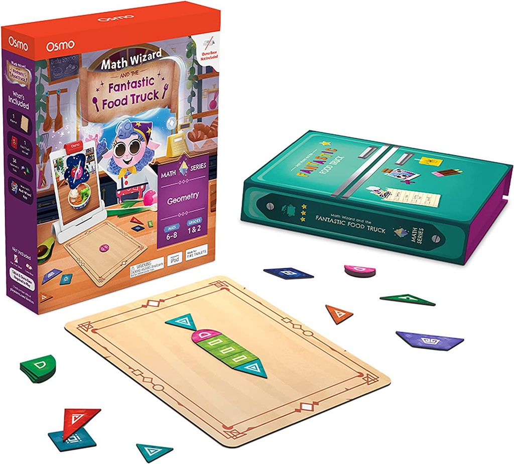 Osmo - Math Wizard and The Fantastic Food Truck Co. Games iPad and Fire Tablet - Ages 6-8/Grades 1-2 - Learn Geometry - Curriculum-Inspired - STEM Toy