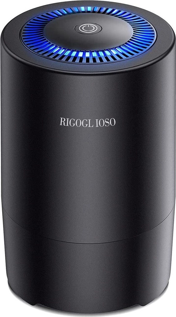 RIGOGLIOSO Air Purifiers for Bedroom, Compact HEPA Air Purifier Air Filter for Pollen Dust Smoke Pet Hair, Desktop Air Cleaner
