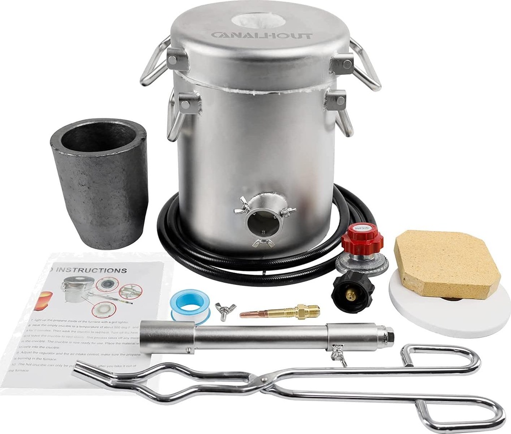 Vaiking 6KG Propane Melting Furnace,Melt Gold,Silver,Copper,Aluminum and More,Metal Casting Furnace,Jewelry Casting Tool,Home Smelting,Recycling Waste,Create Unique Gift,Gold Nugget Metal Detector
