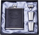 Shot Flask, Hip Flask Set, New Scale Hip Flasks for Liquor with Black Leather, 7 Oz with Funnel Wine Glass, 100% Leak Proof, Stainless Steel Flasks for Liquor, for