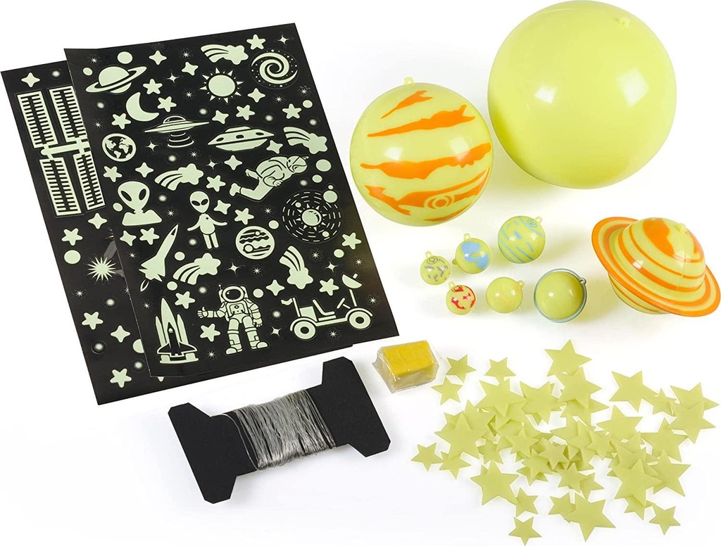 Educational Insights GeoSafari Glow-in-The-Dark Planets and Stars Set, Ages 8 and up, (60+ Pieces)